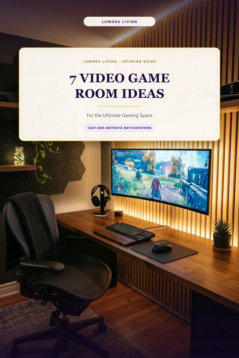 Upgrade your home with these 7 inspiring video game room ideas. From acoustic wood slat walls to hidden cable trays and warm ambient backlighting, find practical layouts that blend serious gaming performance with warm interior design.